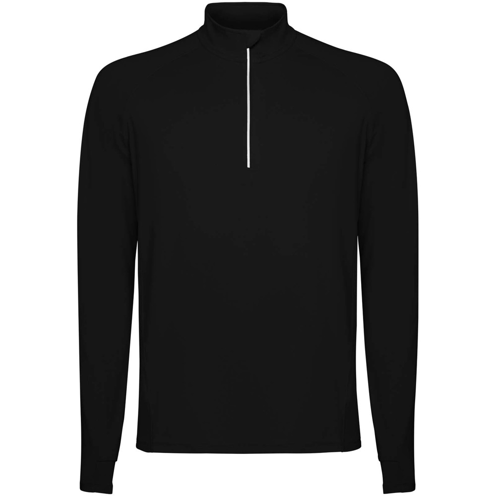 Estambul 200 g/m² herensweater met lange mouwen en halve rits - Zwart