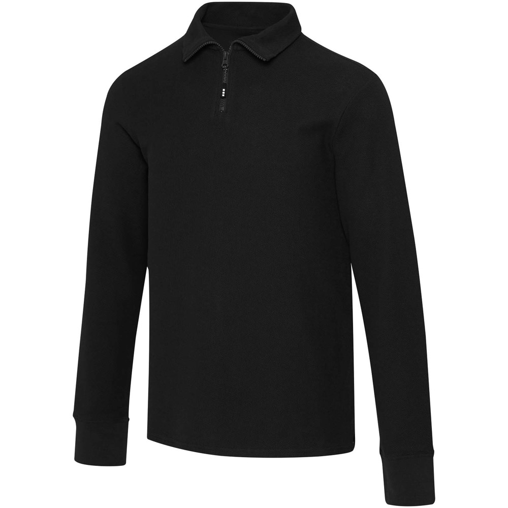 Apollo 245 g/m² uniseks half-zip poloshirt met lange mouwen