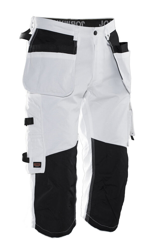 Jobman - 2133 Painters' Long Shorts - Wit/zwart