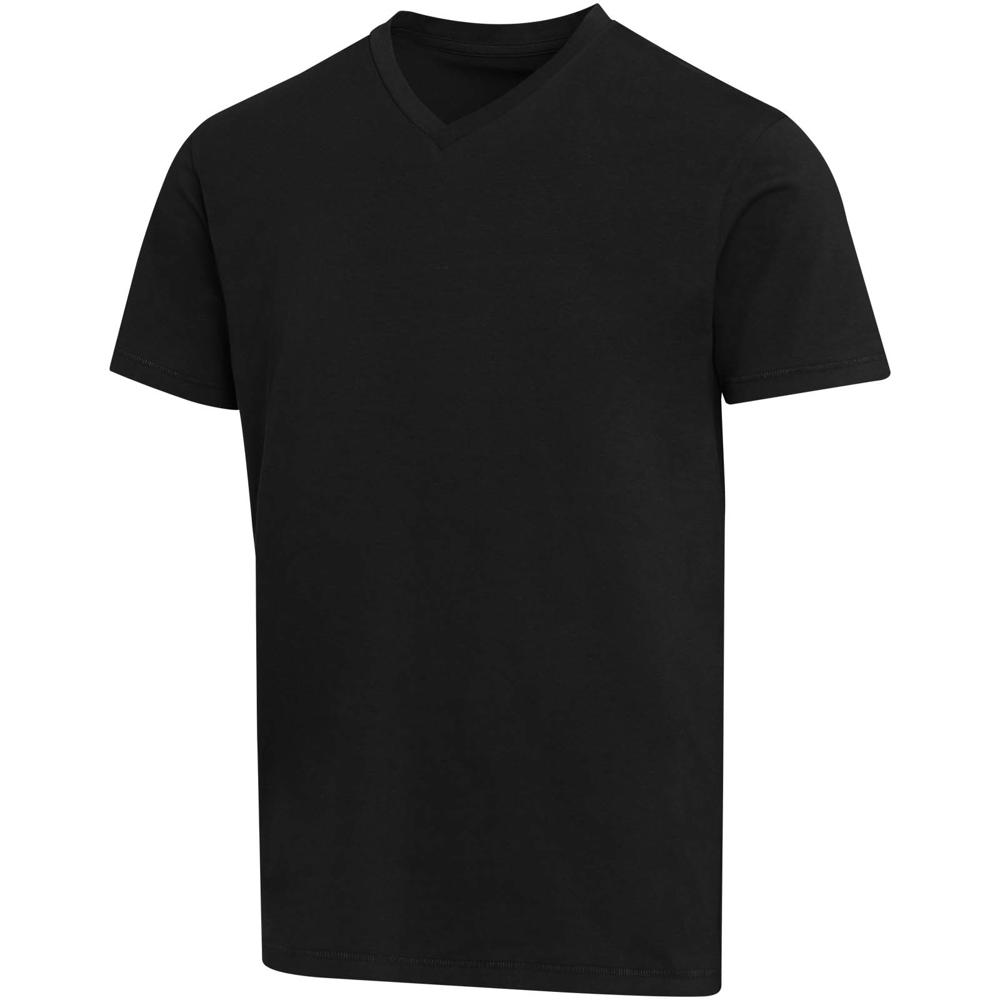 Balfour 200 g/m² unisex OCS organisch T-shirt met korte mouwen en V-hals - Zwart