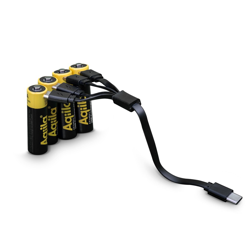 Aqiila Oplaadbare USB-C Batterijen AA 2000mAh 4-pack