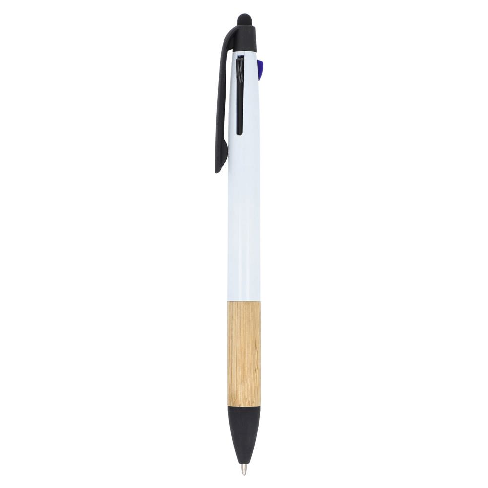 3-kleuren pen met bamboe grip