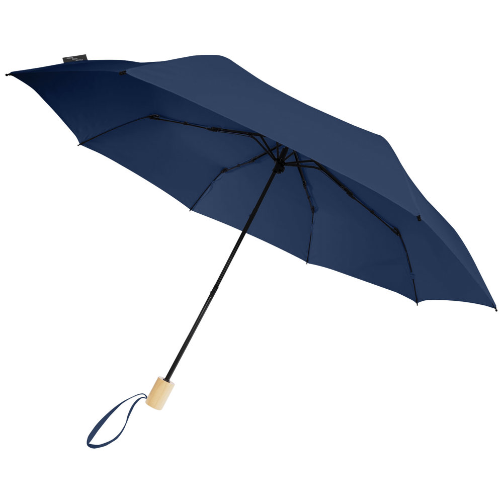 Birgit 21'' opvouwbare windproof gerecyclede PET-paraplu - Marineblauw