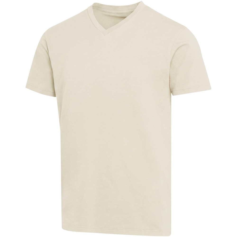 Balfour 200 g/m² unisex OCS organisch T-shirt met korte mouwen en V-hals - Zandsteen