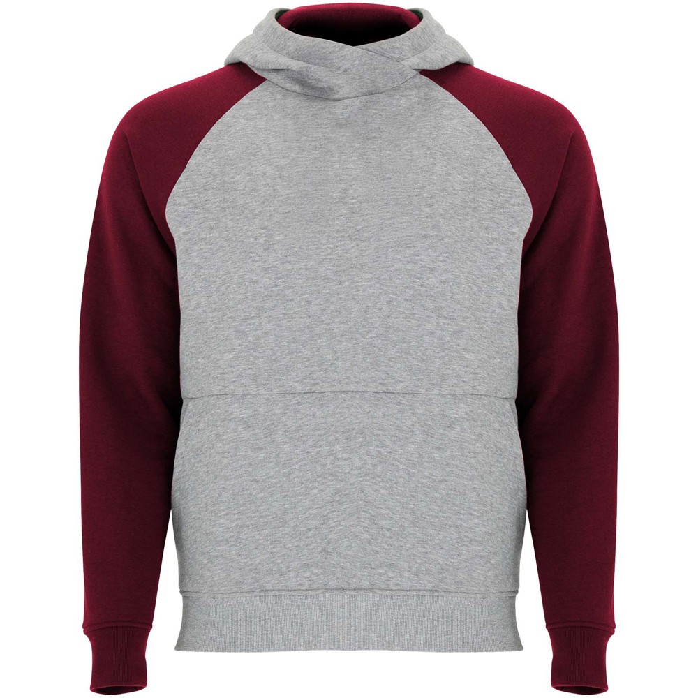 Badet 280 g/m² tweekleurige kinderhoodie - Gemêleerd grijs, Granaat