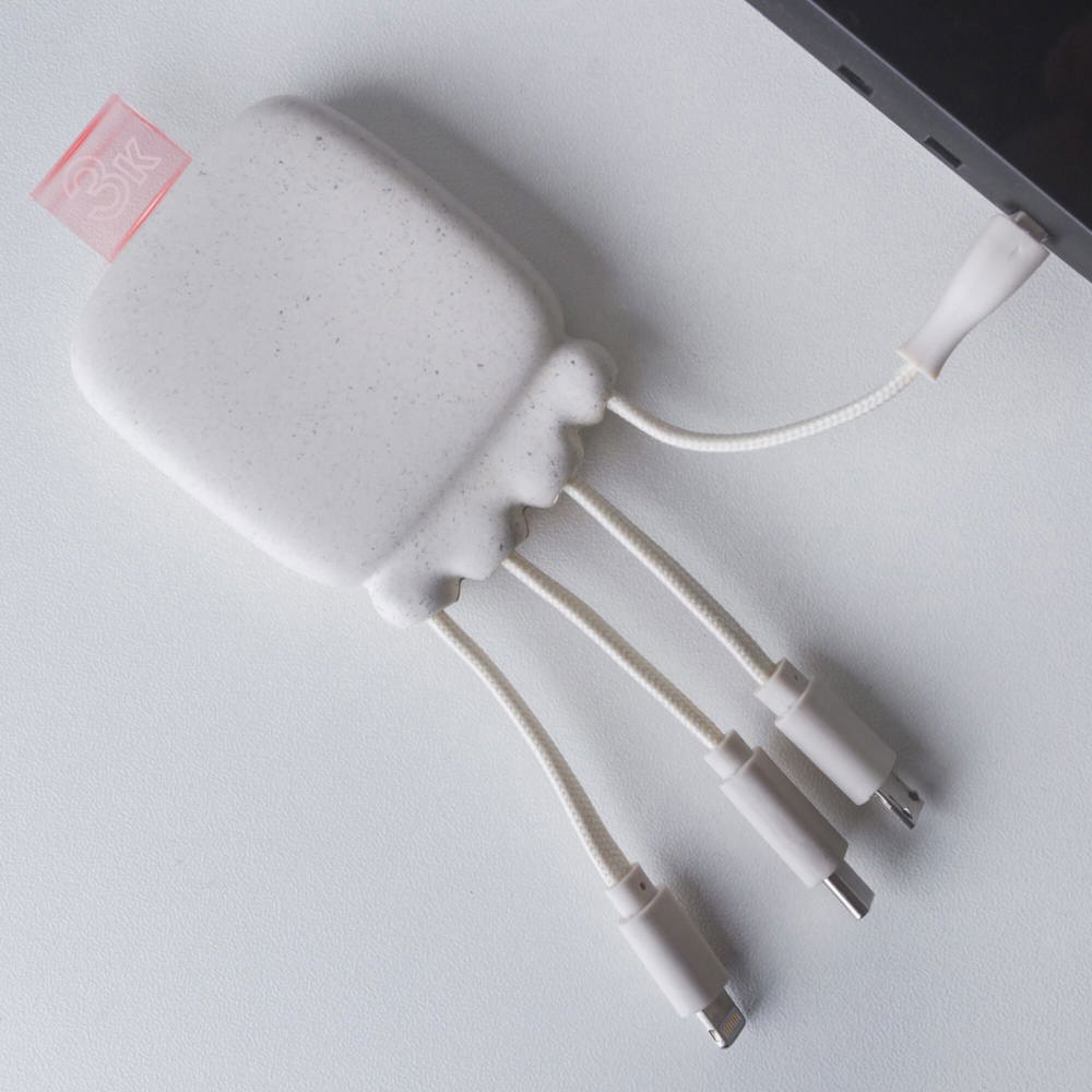 3192 | Xoopar Octopus Gamma 2 Powerbank met Bio Oplaadkabel 3000mAh 