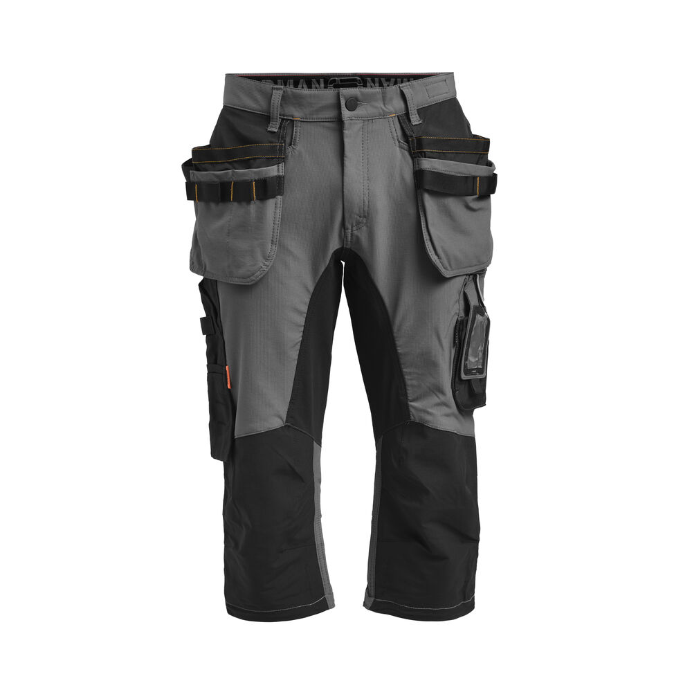 Jobman - 2195 Stretch Long Shorts HP - Donkergrijs/Zwart