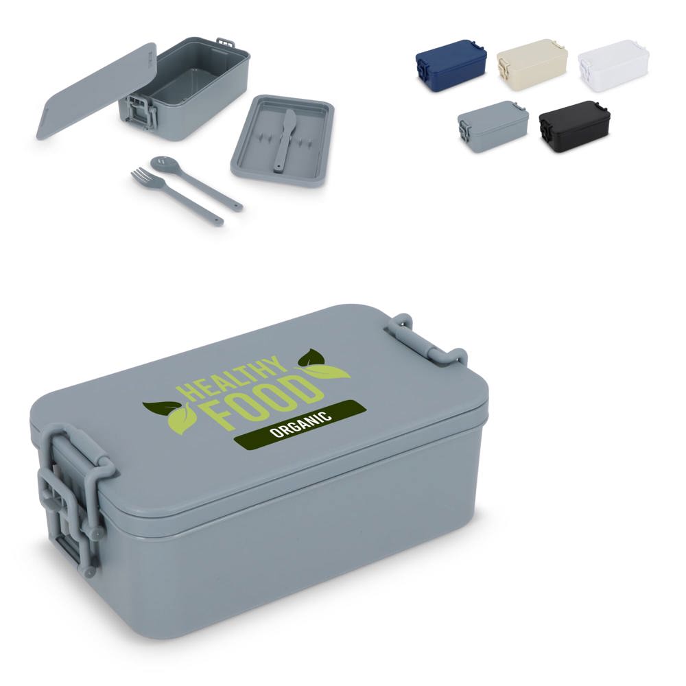 Dubbellaagse Lunchbox met Bestek