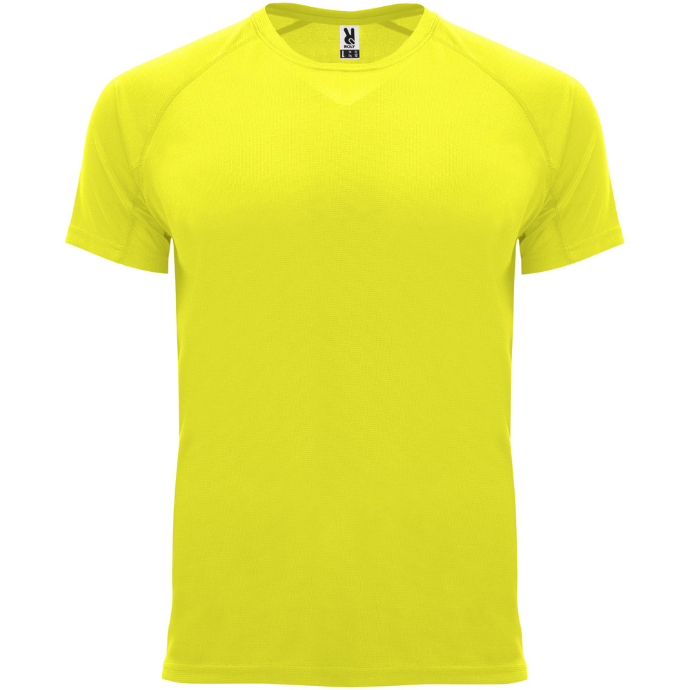 Bahrain 135 g/m² sportshirt met korte mouwen voor kinderen - Fluorgeel