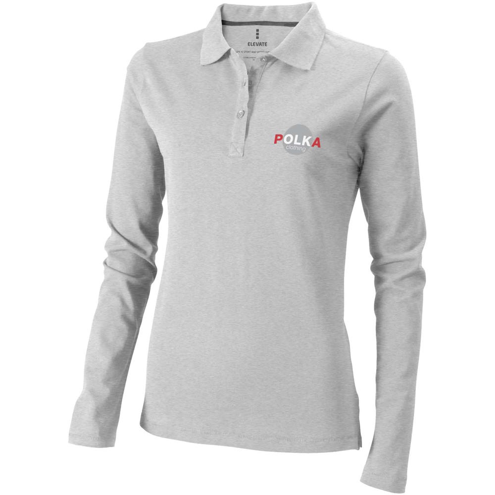 Calgary 180 g/m² damespolo met lange mouwen