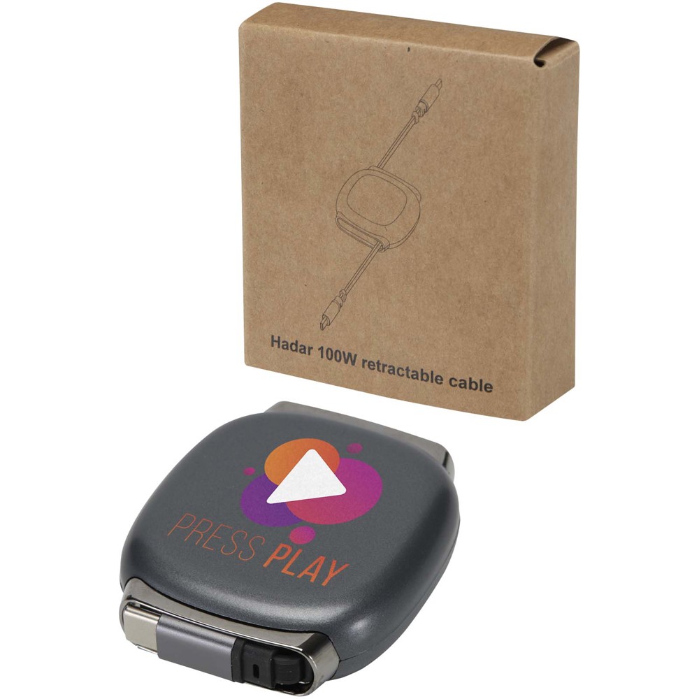Alphard 100W oplaadkabel van gerecycled plastic met uitschuifbare kabel, CarPlay en PD-oplaadfunctie