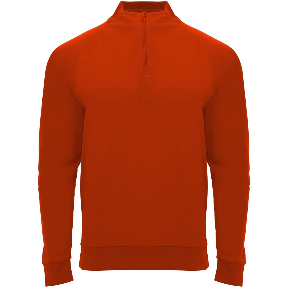 Epiro 200 g/m² unisex sweatshirt met lange mouwen en kwartrits - Rood