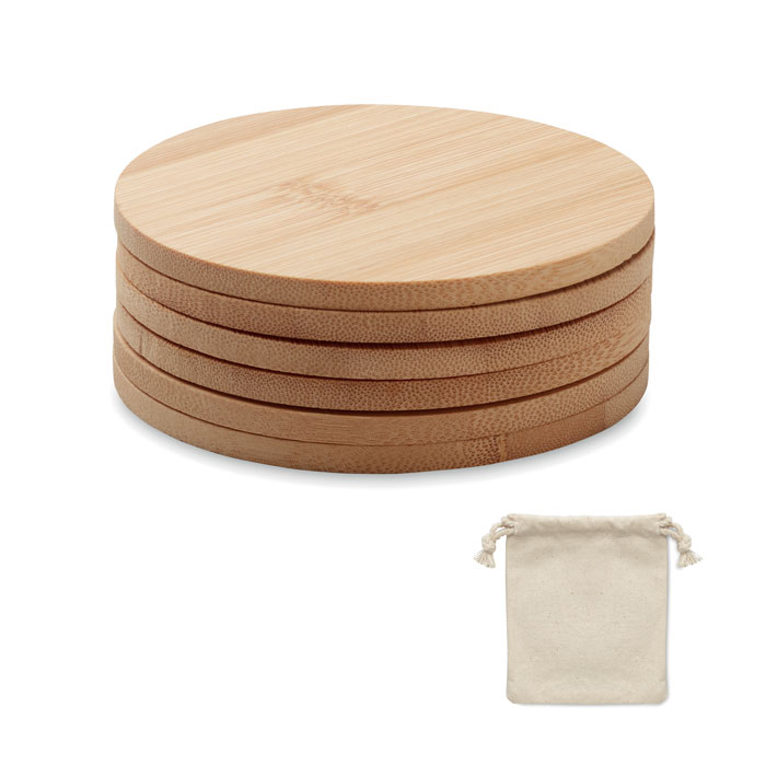 BAYIN SET - Set van 6 bamboe onderzetters