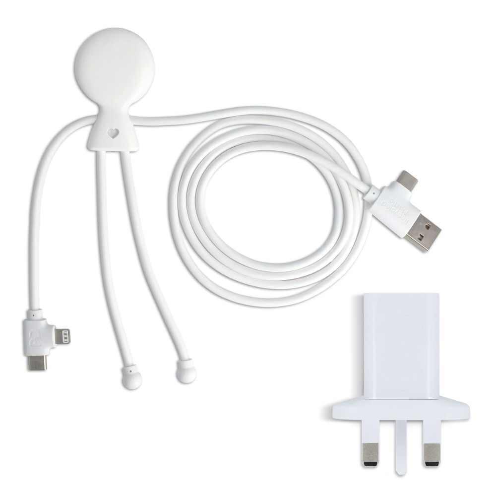 2090 - Xoopar Mr. Bio Long 60W Oplaadkabel + UK Plug Adapter 