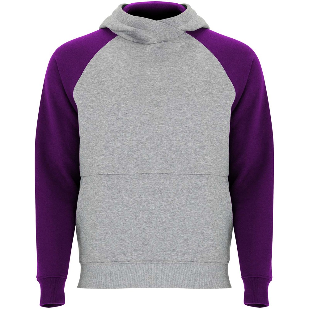 Badet 280 g/m² tweekleurige kinderhoodie - Gemêleerd grijs, Paars