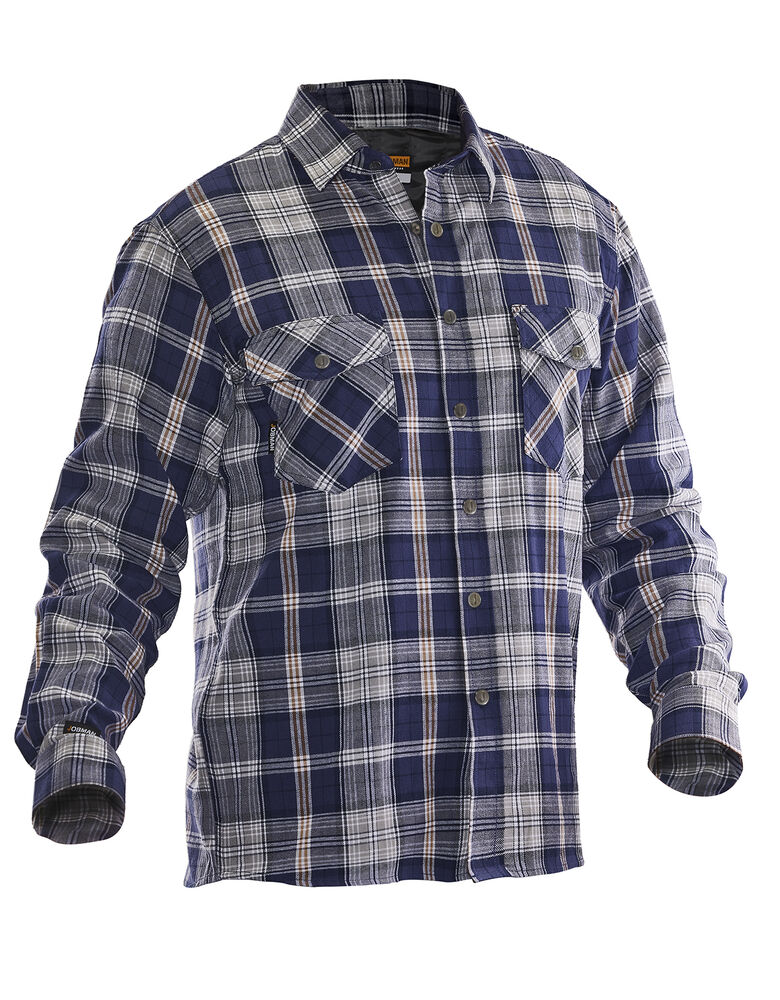 Jobman - 5157 Flannel Shirt Lined Rood/Blauw S