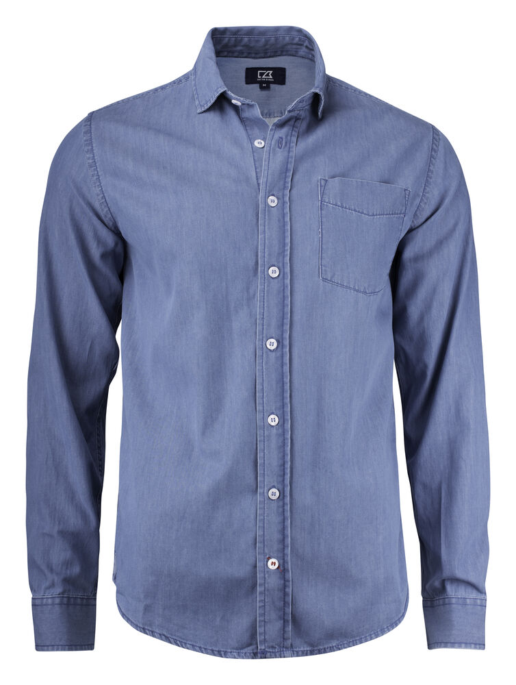 Cutter & Buck - Ellensburg Denim Shirt Heren - Denim Blauw