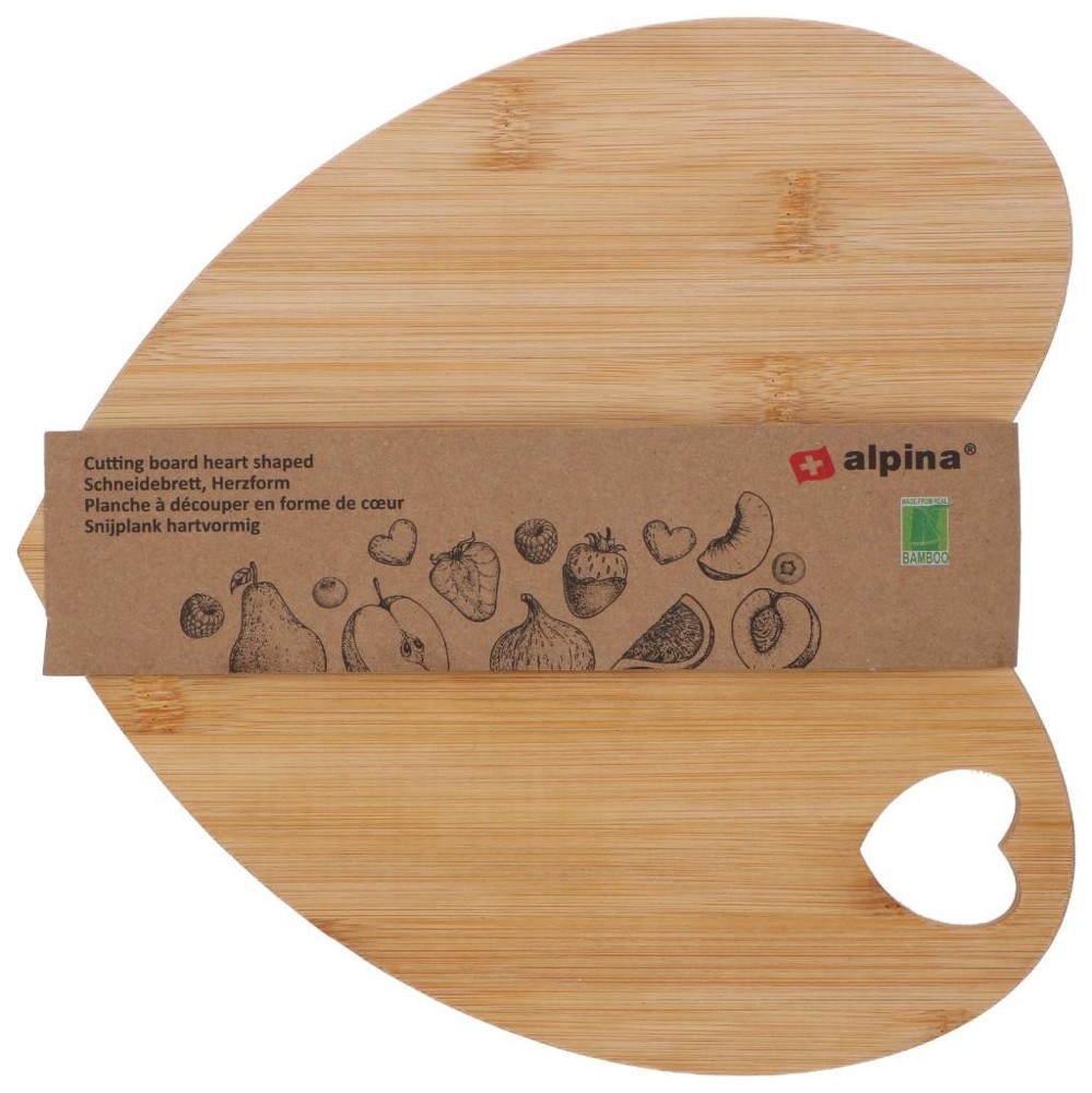 ALPINA Heart Shaped Cutting Board 27x26cm- Bruin