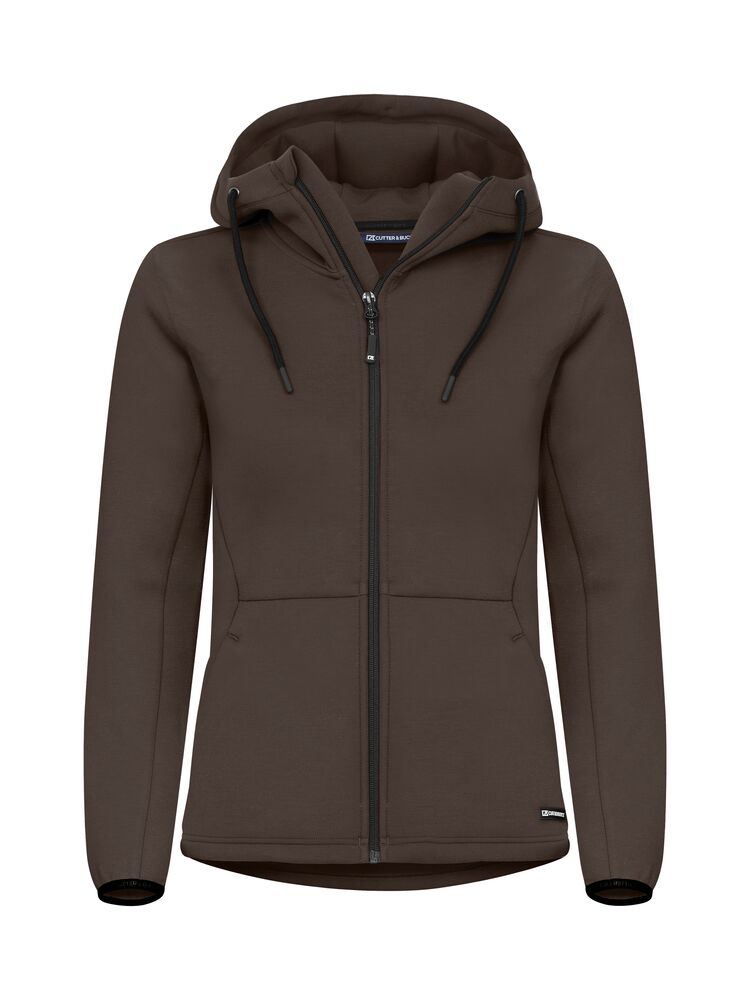 Cutter & Buck - Pemberton Hood FZ Dames - Donker Mokka