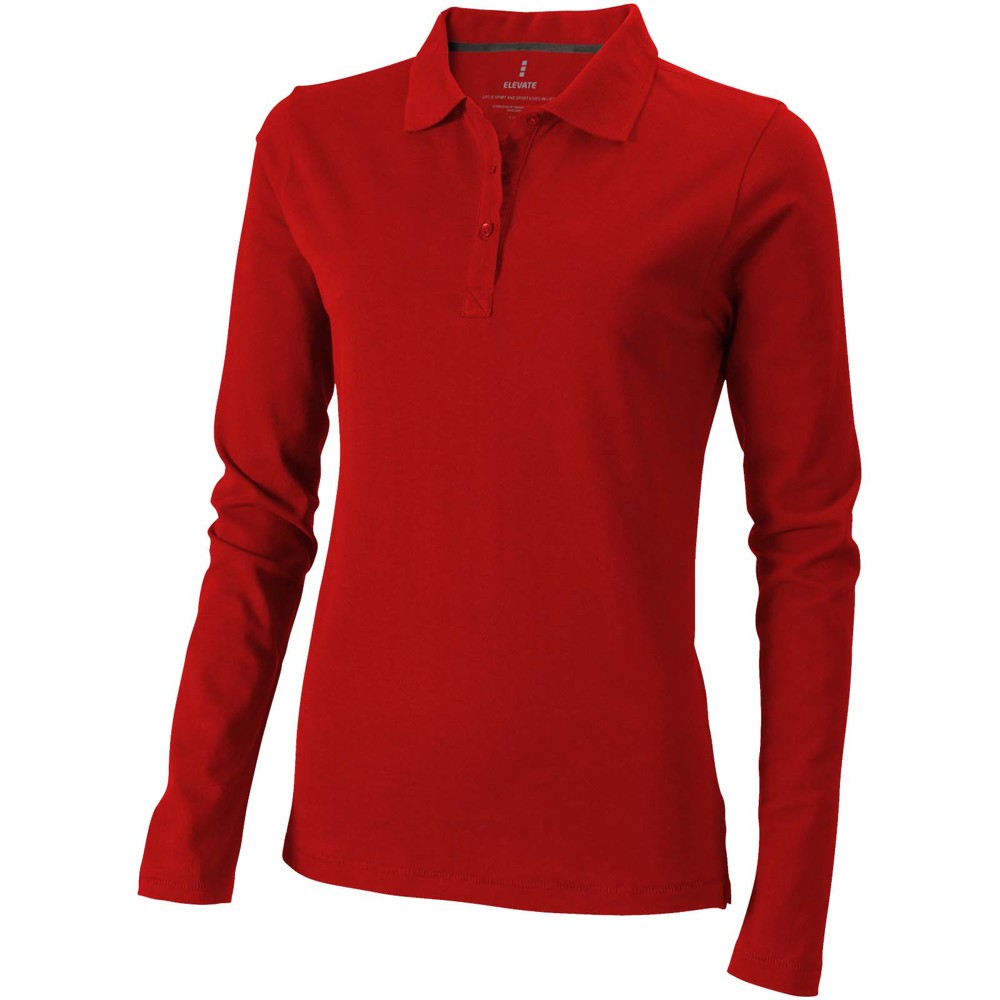 Calgary 180 g/m² damespolo met lange mouwen - Rood