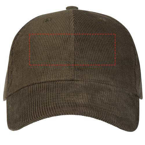 Hutton 280 g/m² 6 panel cap van gerecycled corduroy