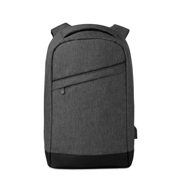BERLIN - Nylon rugtas powerbank - Zwart