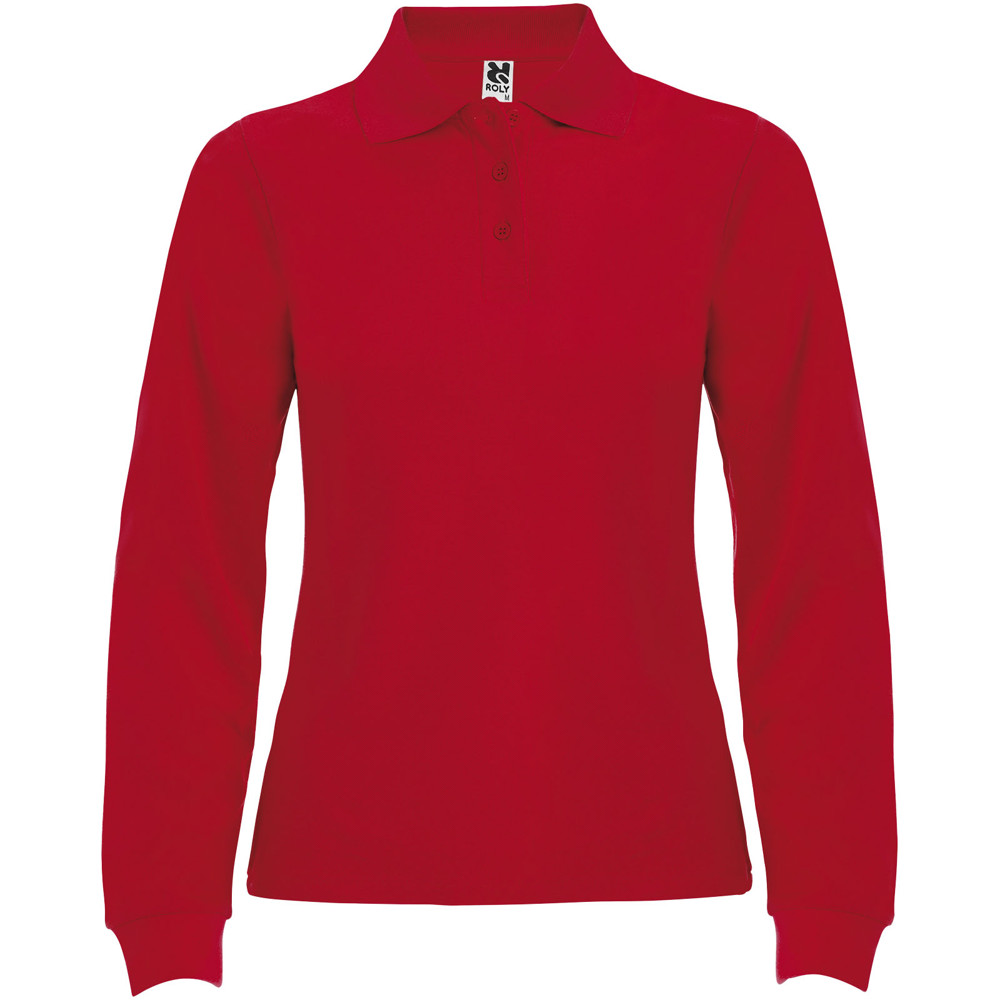Estrella 220 g/m² damespolo met lange mouwen - Rood