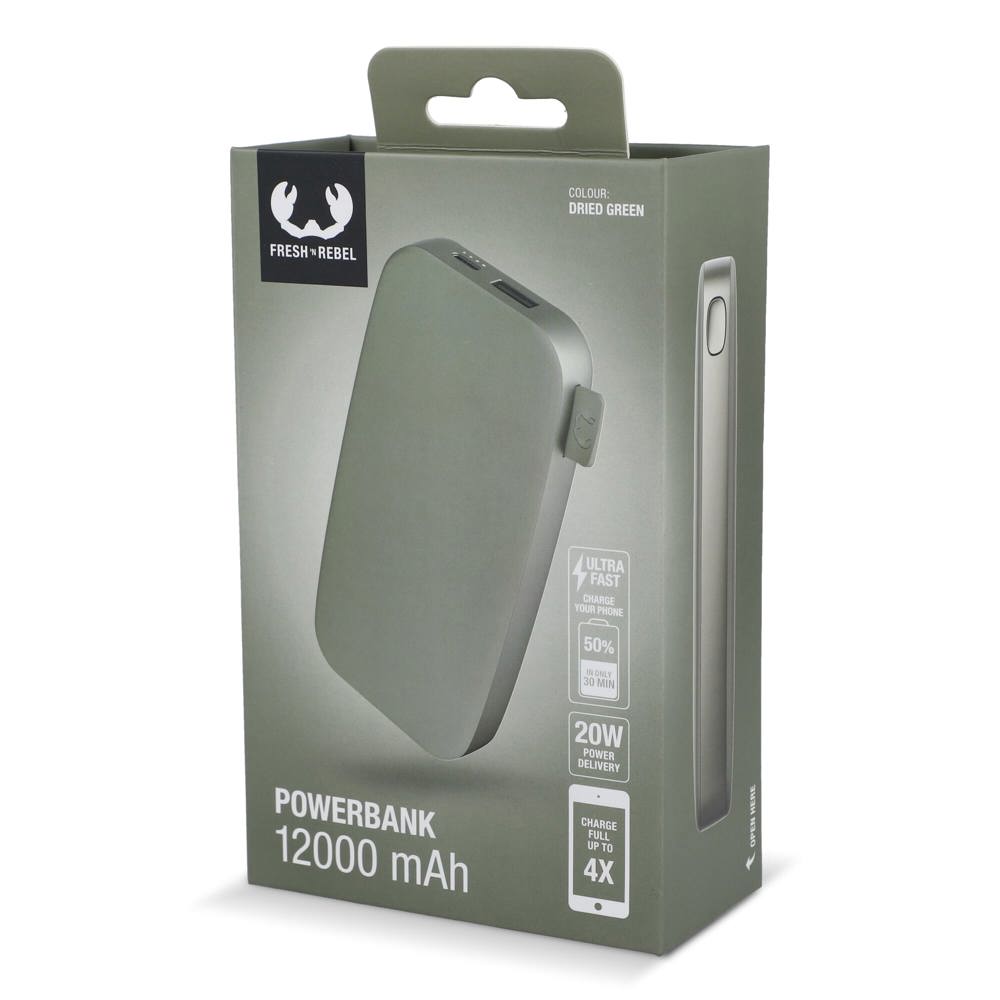 2PB12100 | Fresh 'n Rebel Powerbank 12000 mAh USB-C Fast Charging 20W