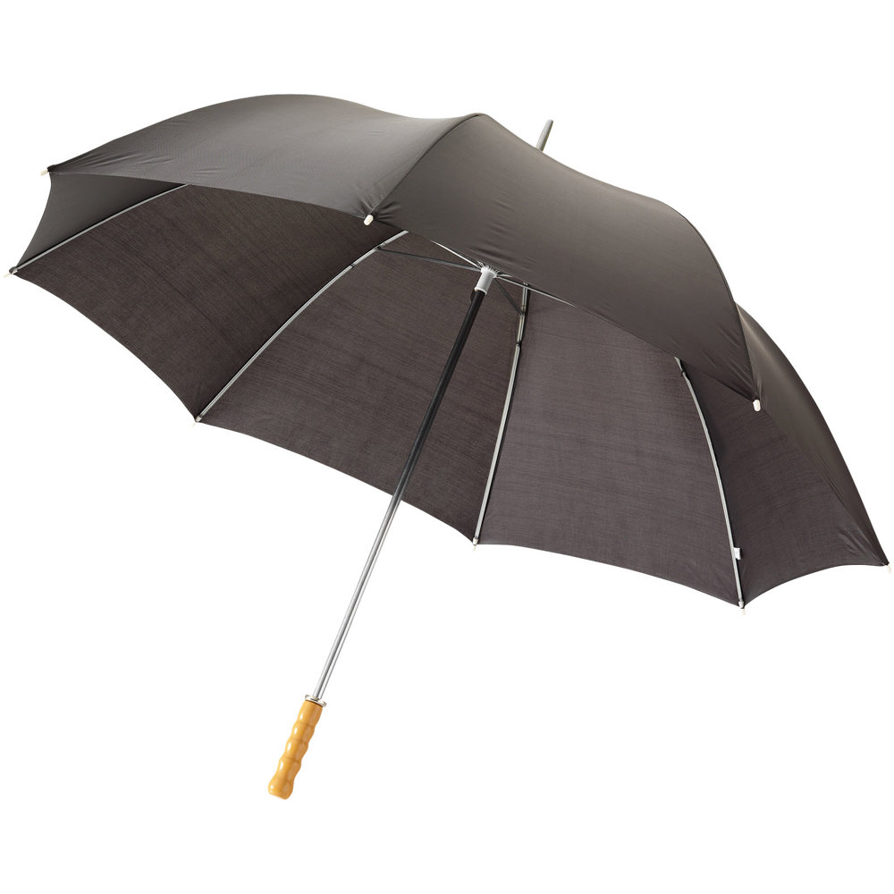 Karl 30" golfparaplu met houten handvat - Zwart