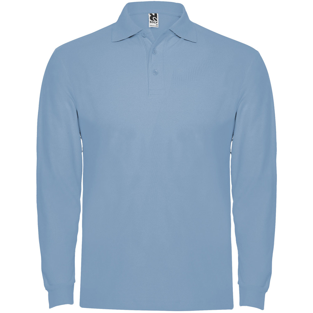 Estrella 220 g/m² herenpolo met lange mouwen - Hemelsblauw
