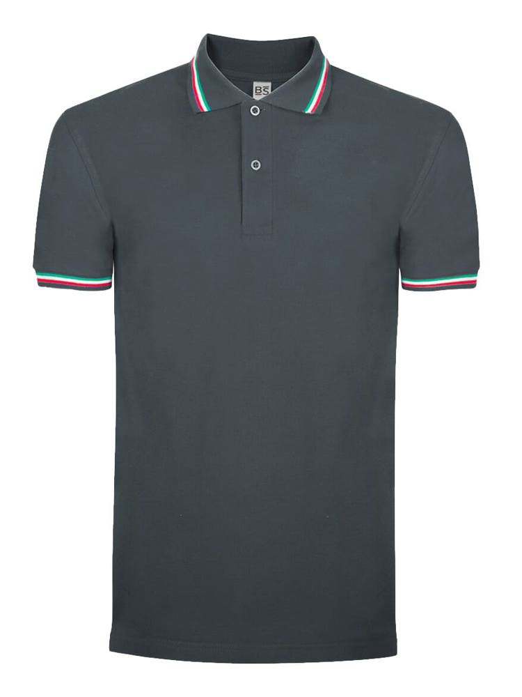 BS Italy polo, 200 gr/m² - Donkergrijs (PMS 7540C)