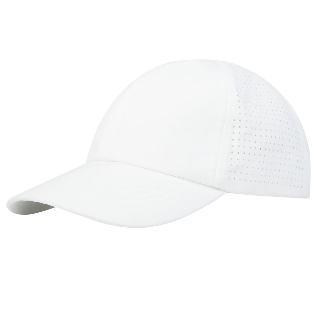 Mica 110 g/m² GRS gerecyclede cool fit cap met 6 panelen - Wit