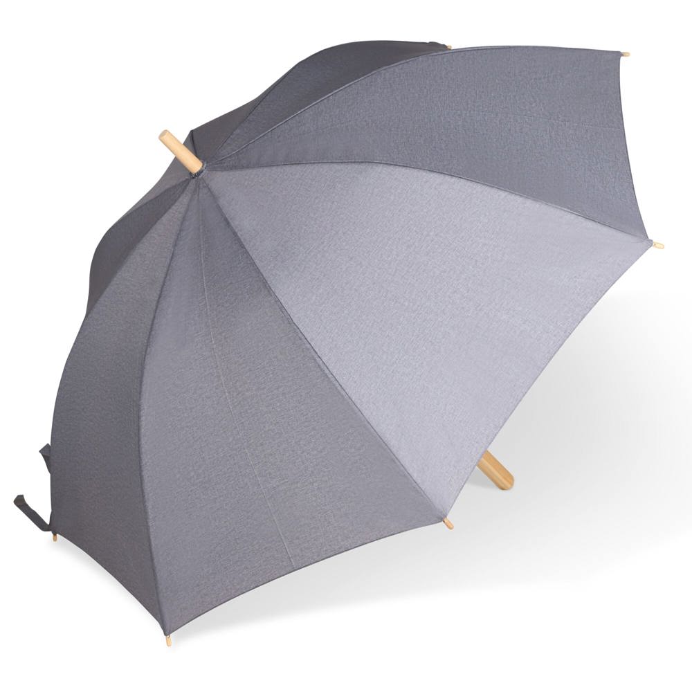 Stok paraplu 25” R-PET recht handvat auto open - Grijs