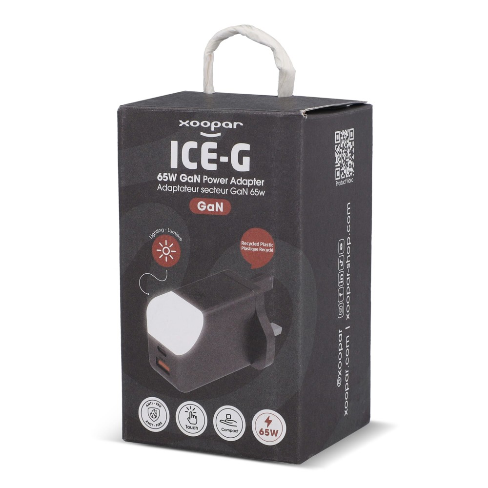 Xoopar ICE-G 65W GaN Adapter met UK Plug