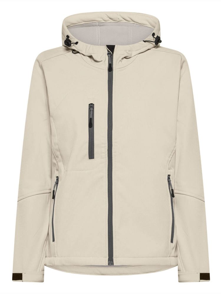 BS Storm dames softshell jas, 340 gr/m² - Gebroken wit (12-0304 TPG)