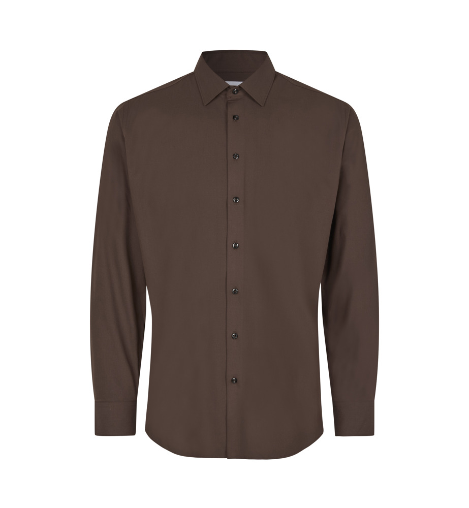 SEVEN SEAS Hybrid shirt | slim - Mocca (C-650)