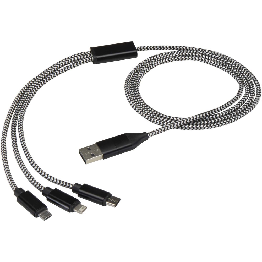 Alphecca 5-in-1-oplaadkabel van gerecycled aluminium en RPET 