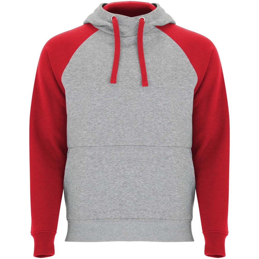 Badet 280 g/m² unisex tweekleurige hoodie - Gemêleerd grijs, Rood